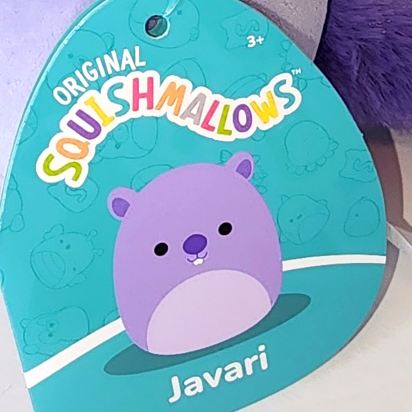JAVARI 🦡 Lavender Groundhog Original Squishmallow by Kelly Toy ☆》NWT 《☆ - Picture 2 of 8